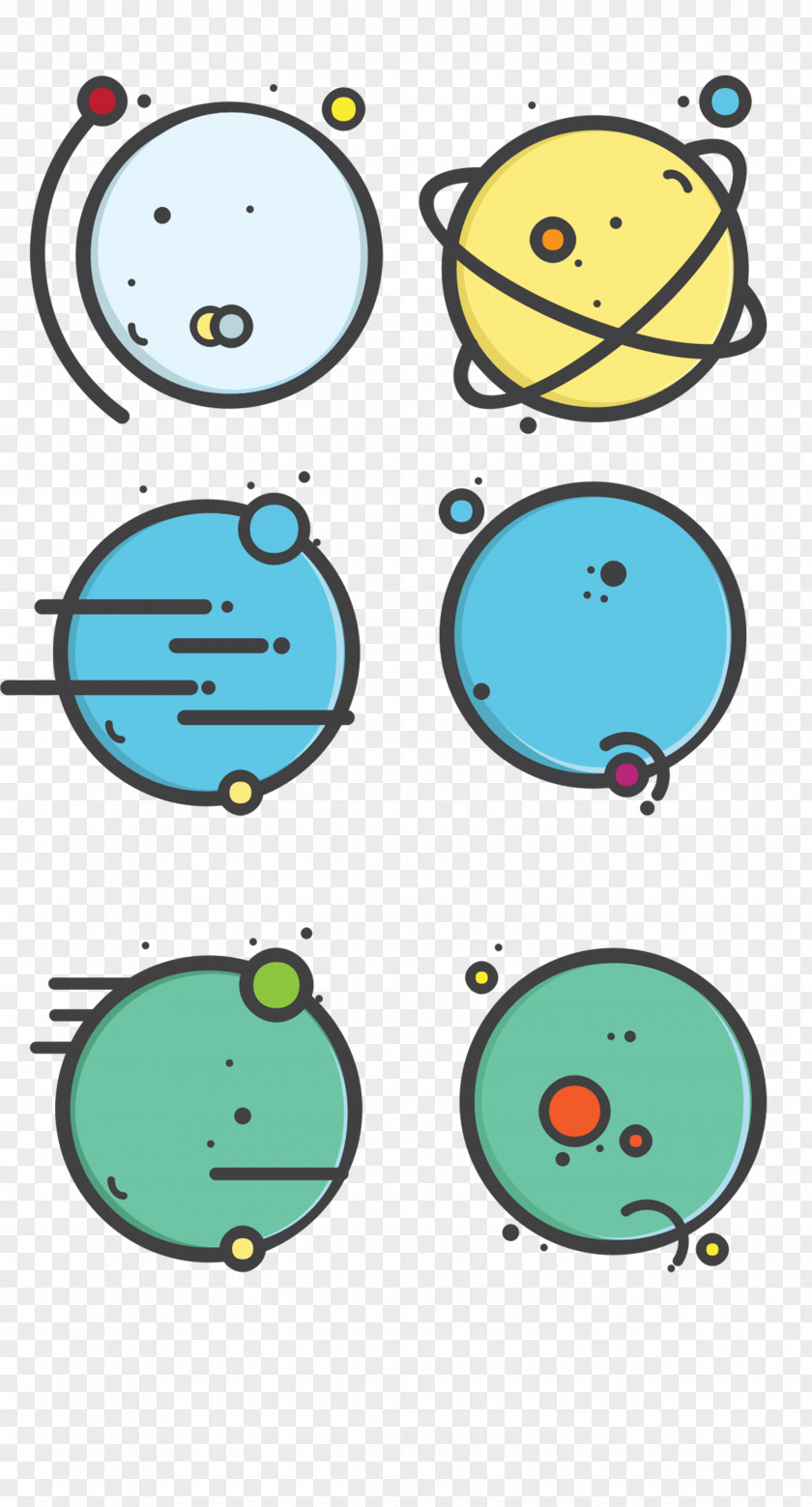 6 Abstract Planets Solar System Planet Icon PNG