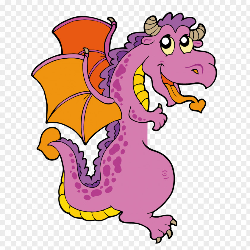 Cute Dinosaur Cartoon Dragon Illustration PNG