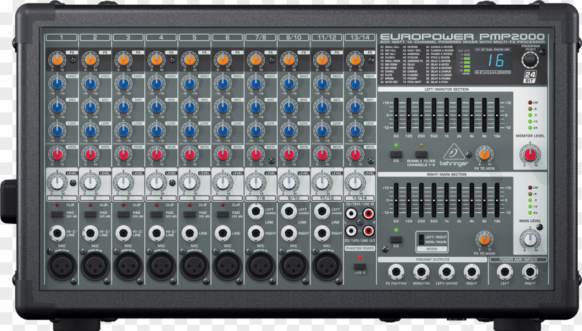 Mixer BEHRINGER Behringer Europower PMP2000 Audio Mixers Public Address Systems Microphone PNG