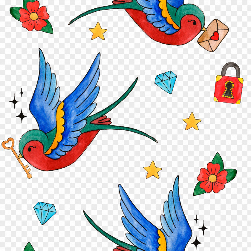 Bird Tile Background Cartoon Icon PNG