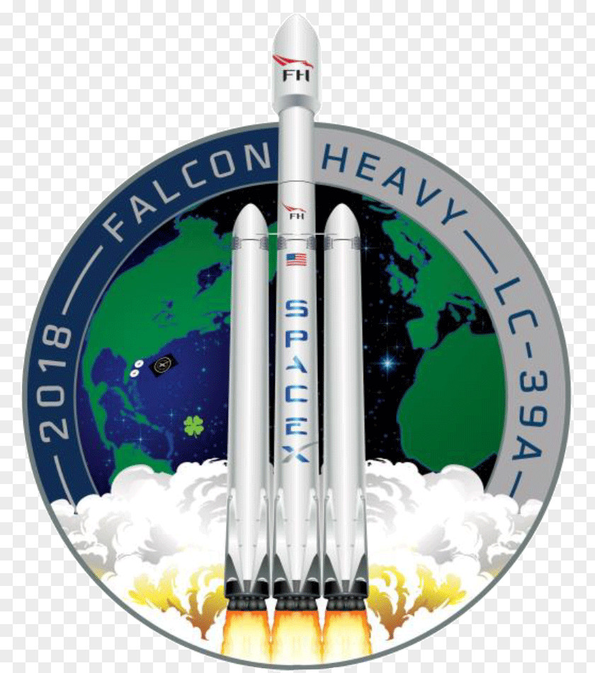 Falcon Heavy Test Flight SpaceX Lunar Tourism Mission 9 Patch PNG