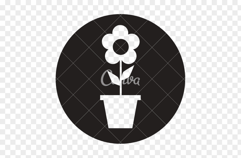Flowerpot Silhouette Symbol Black Font PNG