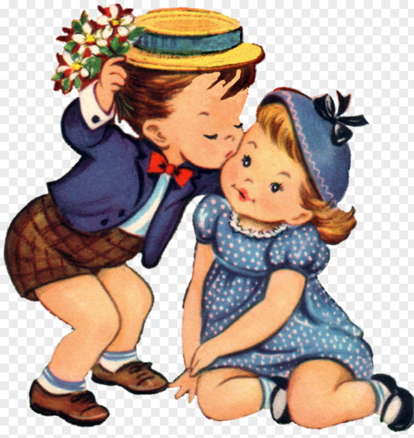 Children Playing Valentine's Day Heart Greeting & Note Cards Clip Art PNG