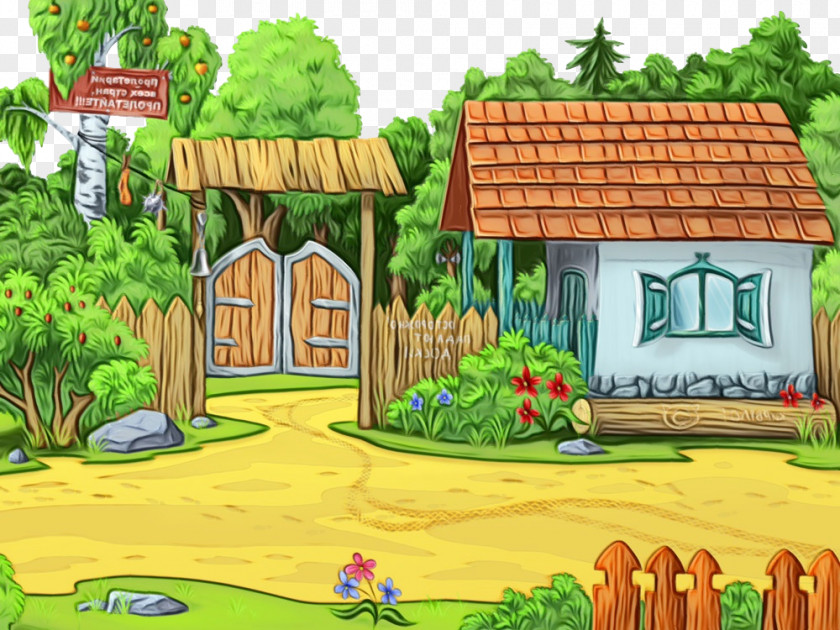 Biome Adventure Game Natural Landscape Property House Cartoon Grass PNG
