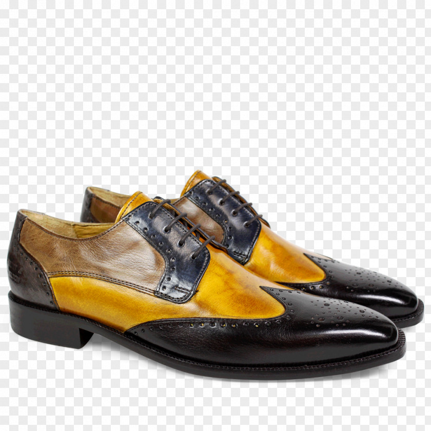 Yellow Brown Blue Grey Derby Shoe PNG
