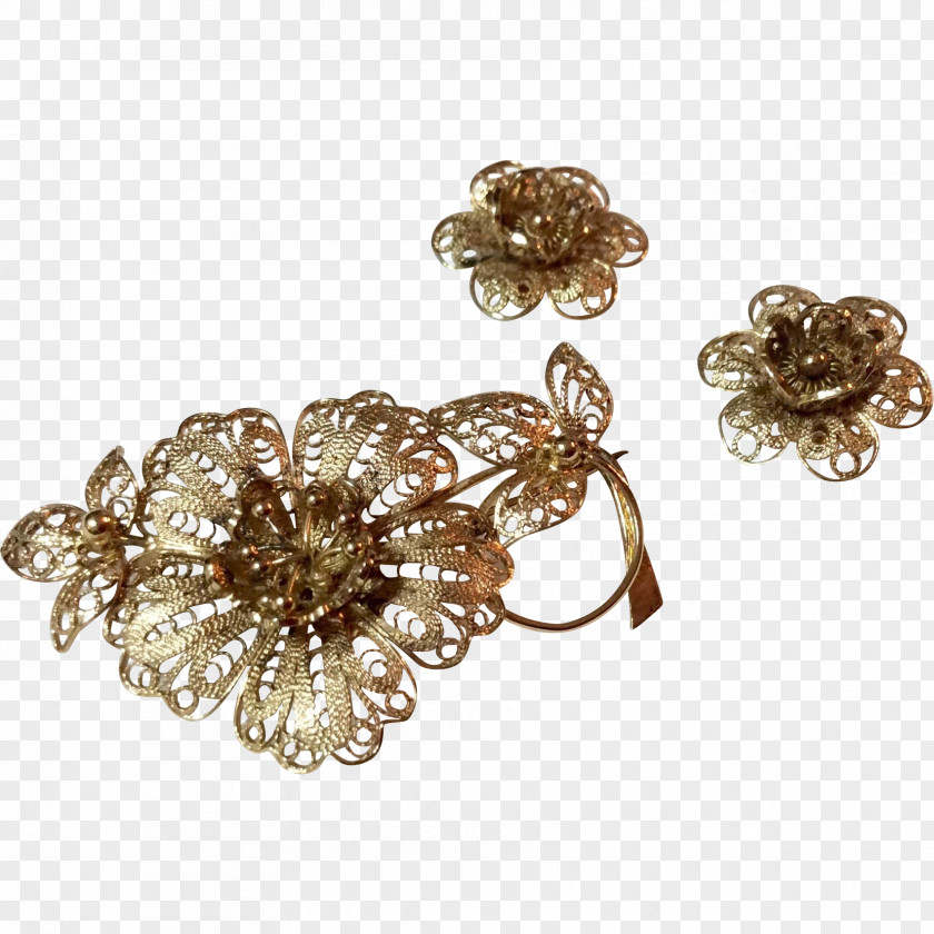 Filigree Earring Body Jewellery Brooch PNG