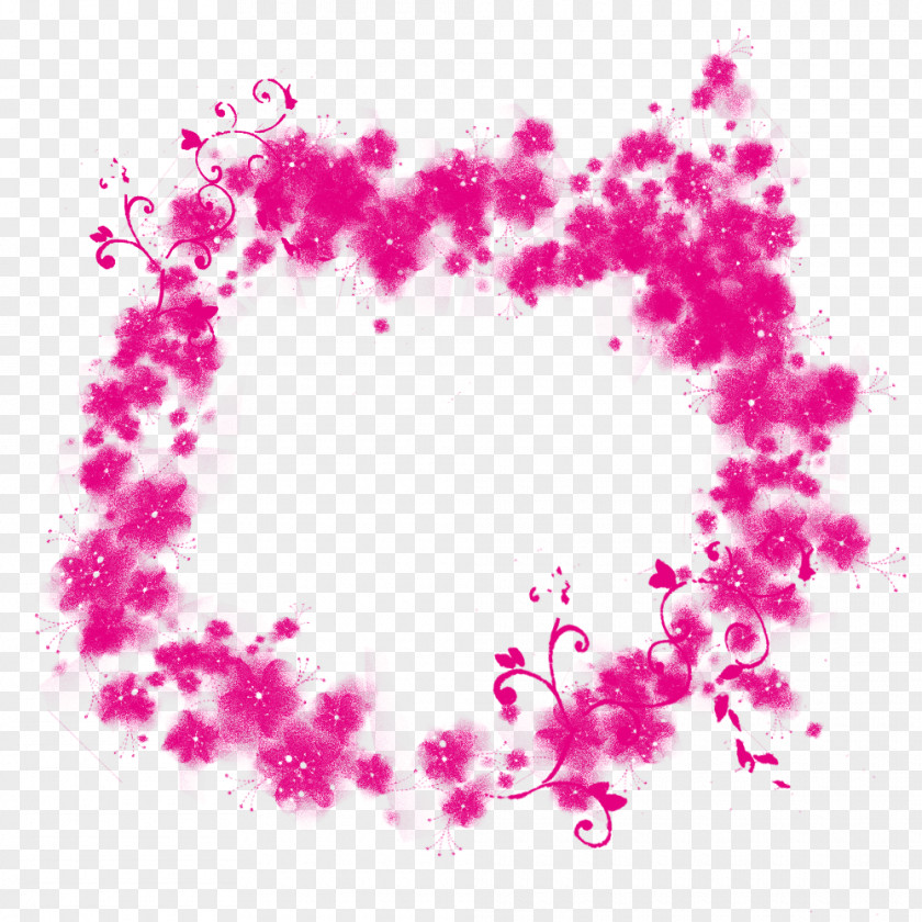 Pink Garland Wreath Designer PNG