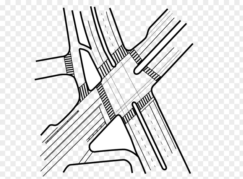 Waze Intersection Drawing Line Art Traffic PNG