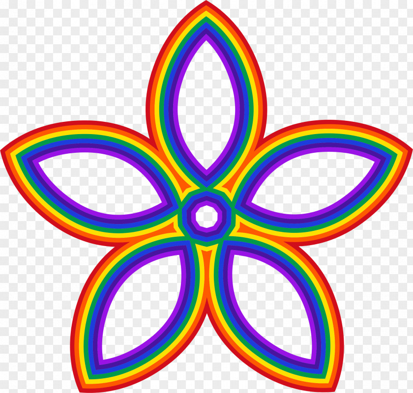 Rainbow Flower Cliparts Rose Clip Art PNG