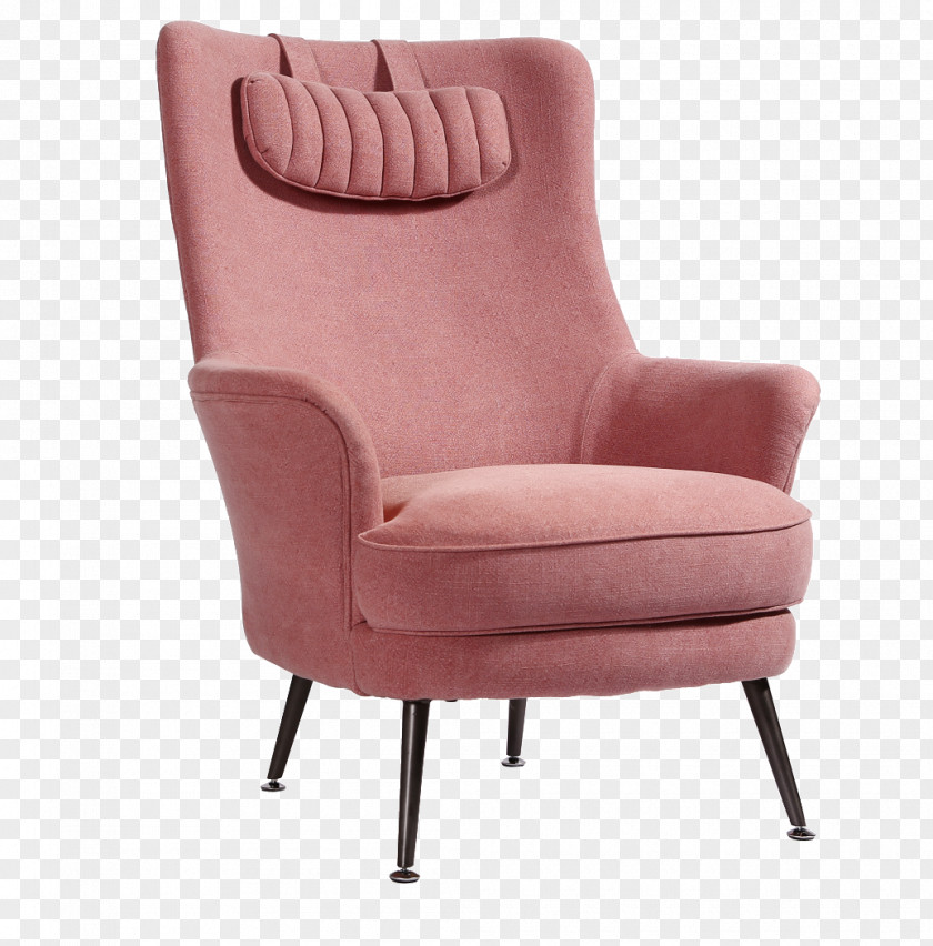Grapefruit Color Linen Lounge Chair Couch Chaise Longue PNG