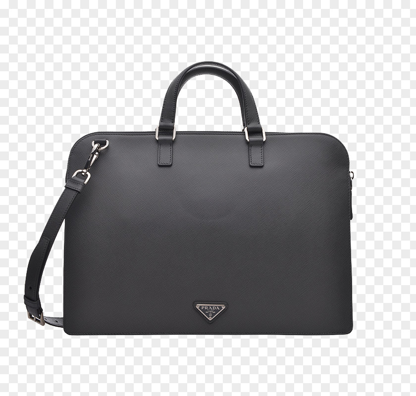 Prada Men's Laptop Bag Briefcase Handbag Leather PNG