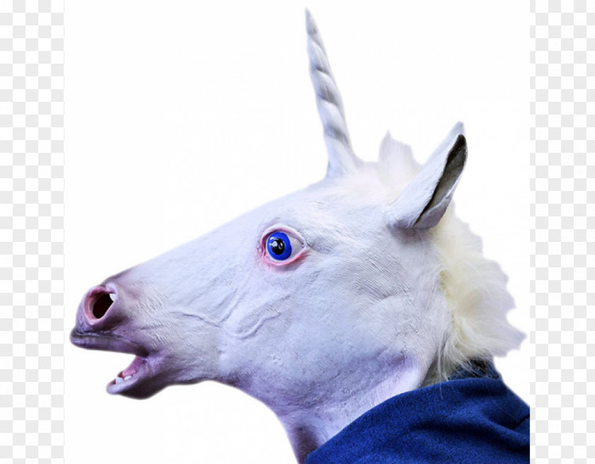 Unicorn Face Horse Latex Mask Halloween PNG