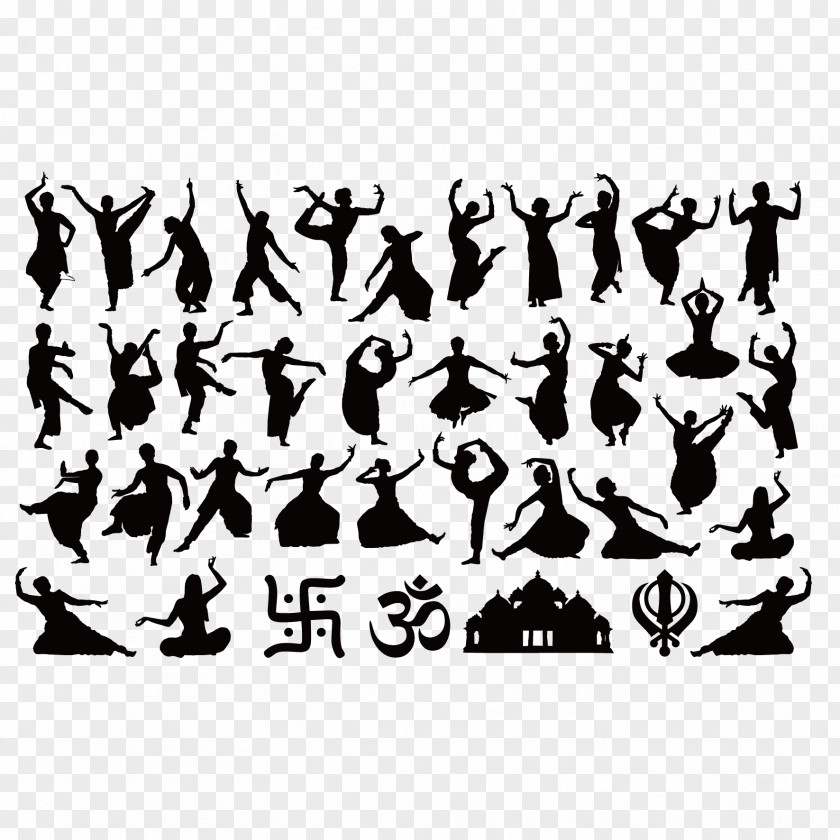Vector Characters Silhouette Dance In India PNG