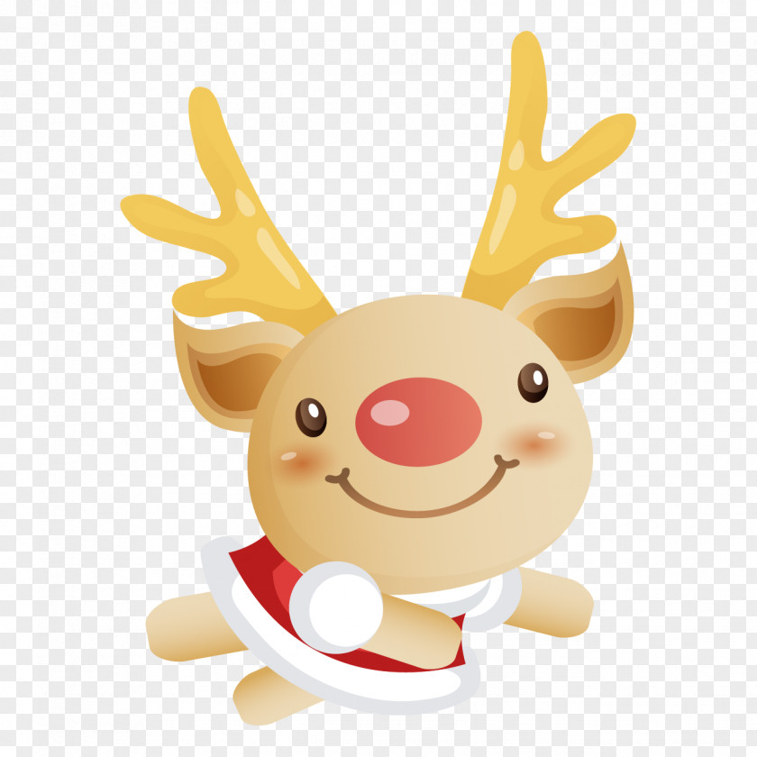 Adorable Christmas Santa Claus Reindeer Clip Art Rudolph PNG