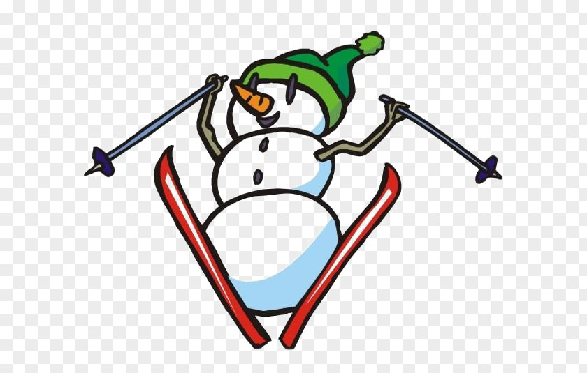 Snowman Skiing Clip Art PNG