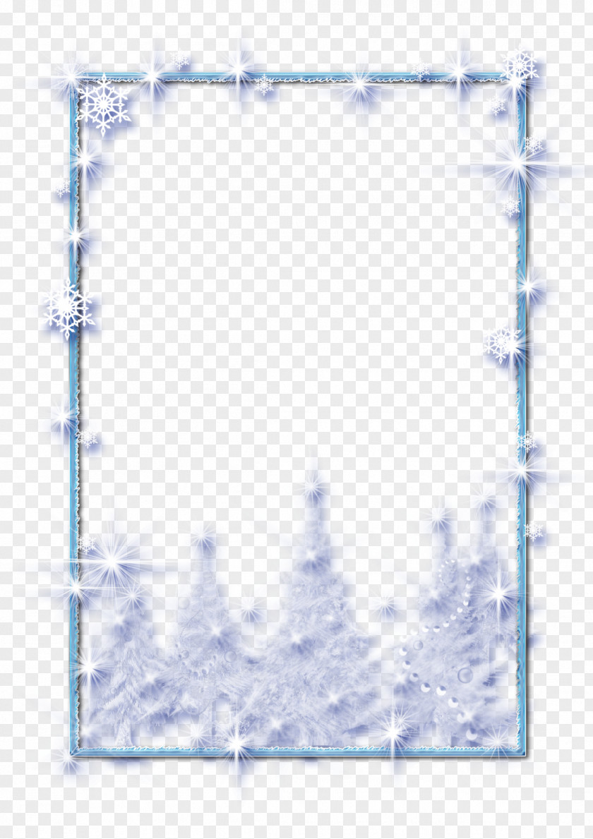 Winter Icicle Picture Frames Blue Clip Art PNG