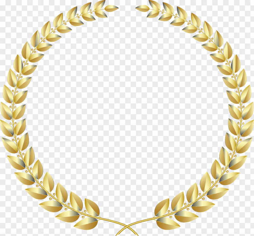 Gold Ring Fine Wheat Laurel Wreath Clip Art PNG