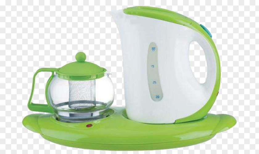 Monthly Pin Body Light Green Electric Kettle Electricity Icon PNG