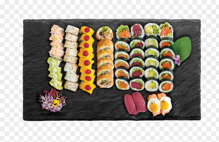 Sushi Makizushi Cuisine Atlantic Salmon Quail Eggs PNG