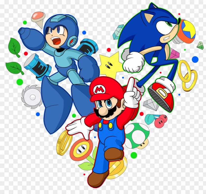 Megaman Mario & Sonic At The Olympic Games Bros. Pac-Man Super Galaxy PNG