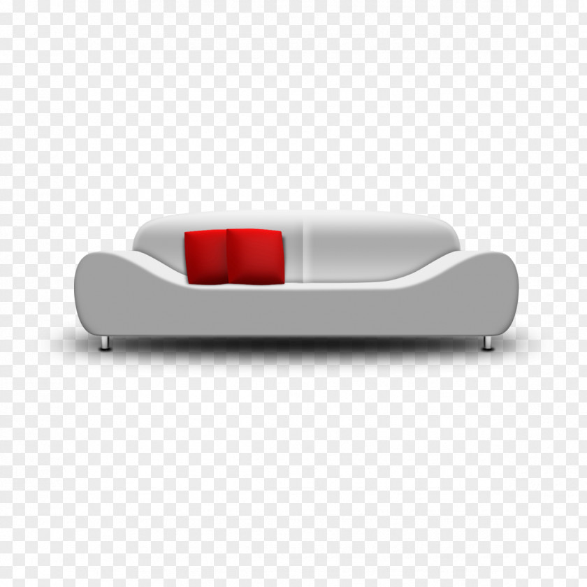 White Sofa Couch Icon PNG