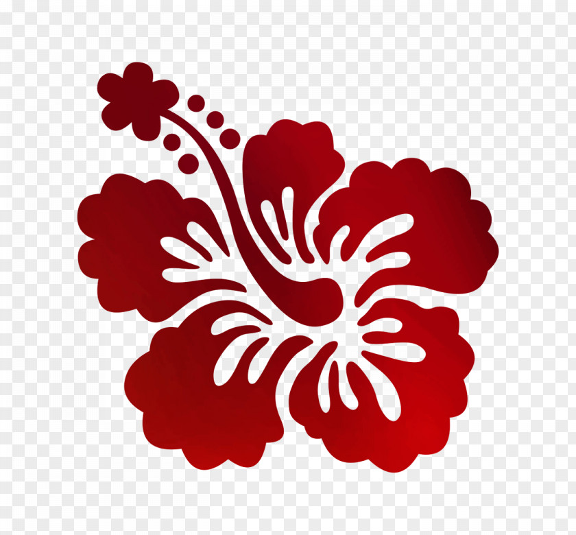 Flower Decal Sticker Hawaiian Hibiscus Floral Design PNG