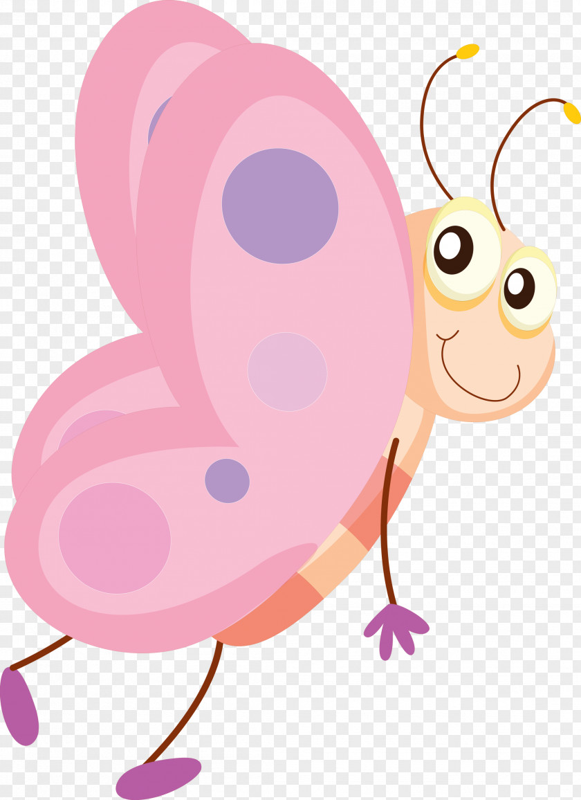 Cartoon Pink Butterfly PNG