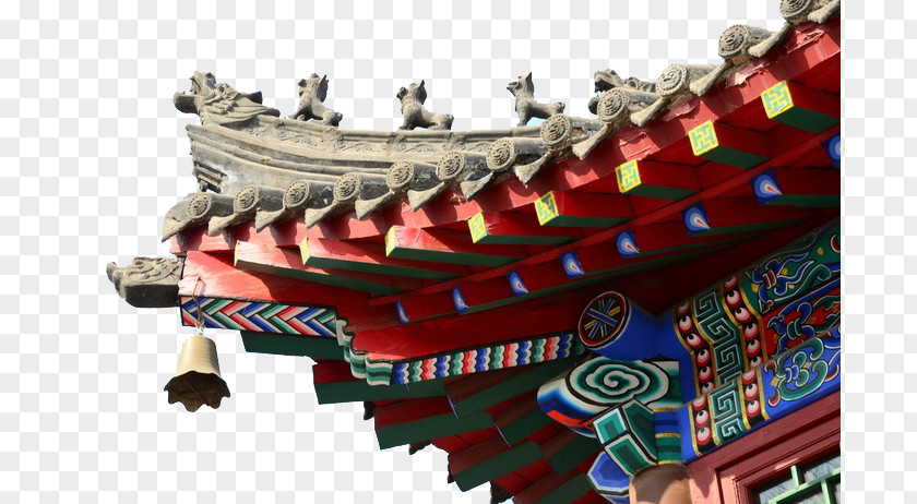 China Wind Color Bell Roof Chinoiserie Eaves PNG