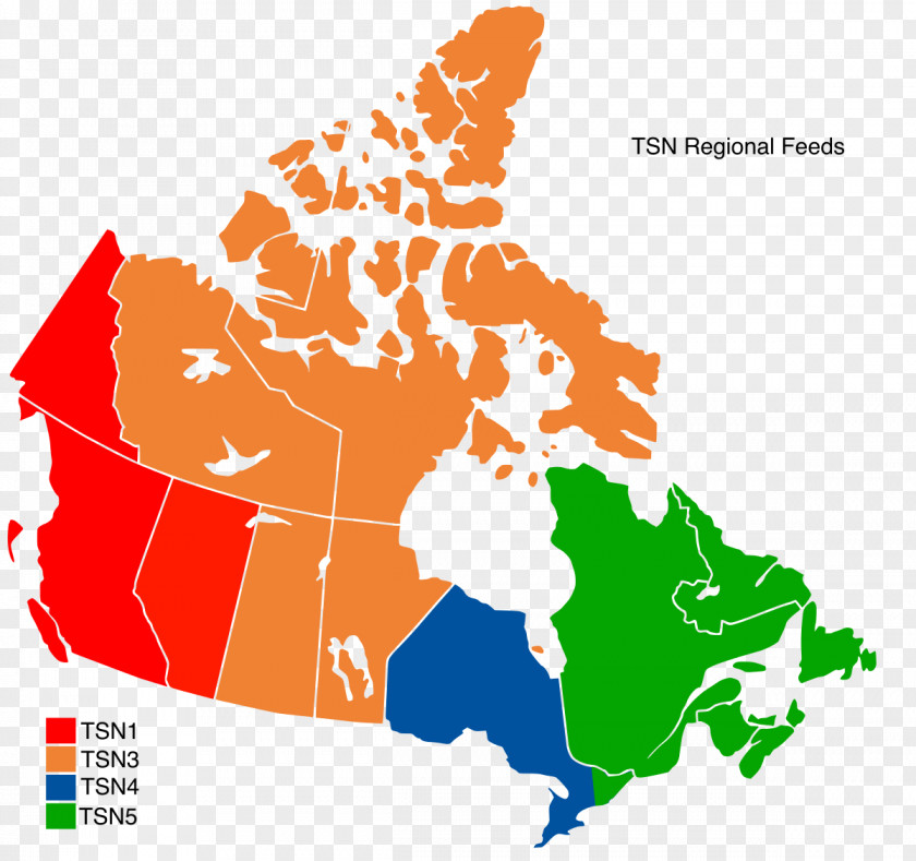 Canada The Sports Network Regional Map PNG