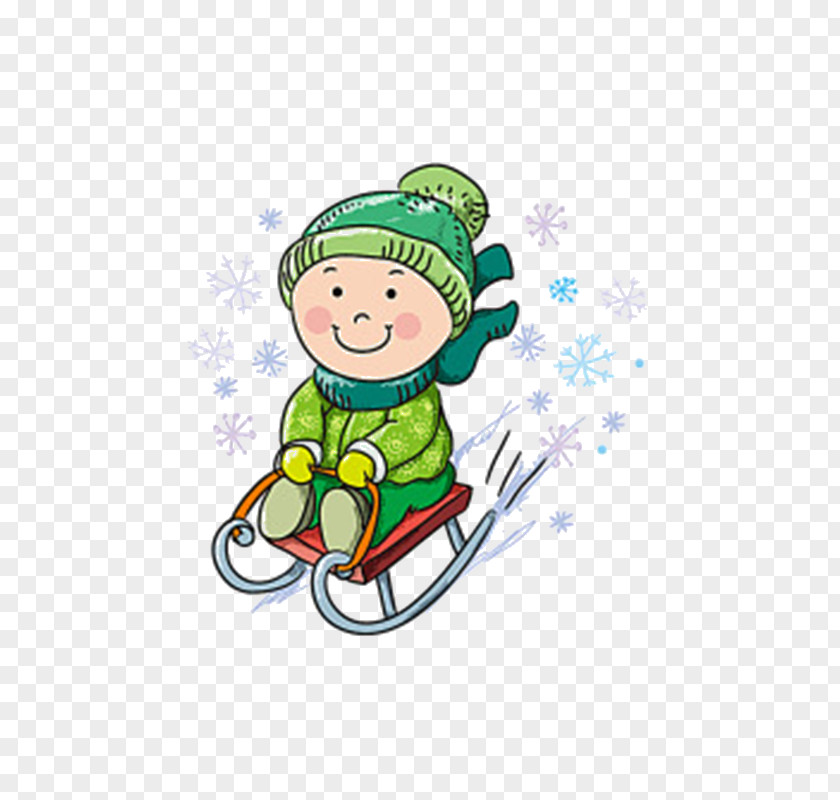Cartoon Kids Skiing Winter Sport Royalty-free Clip Art PNG