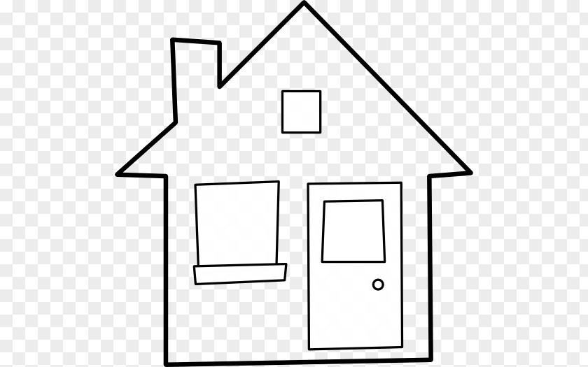 Free House Clipart Outline Coloring Book Clip Art PNG