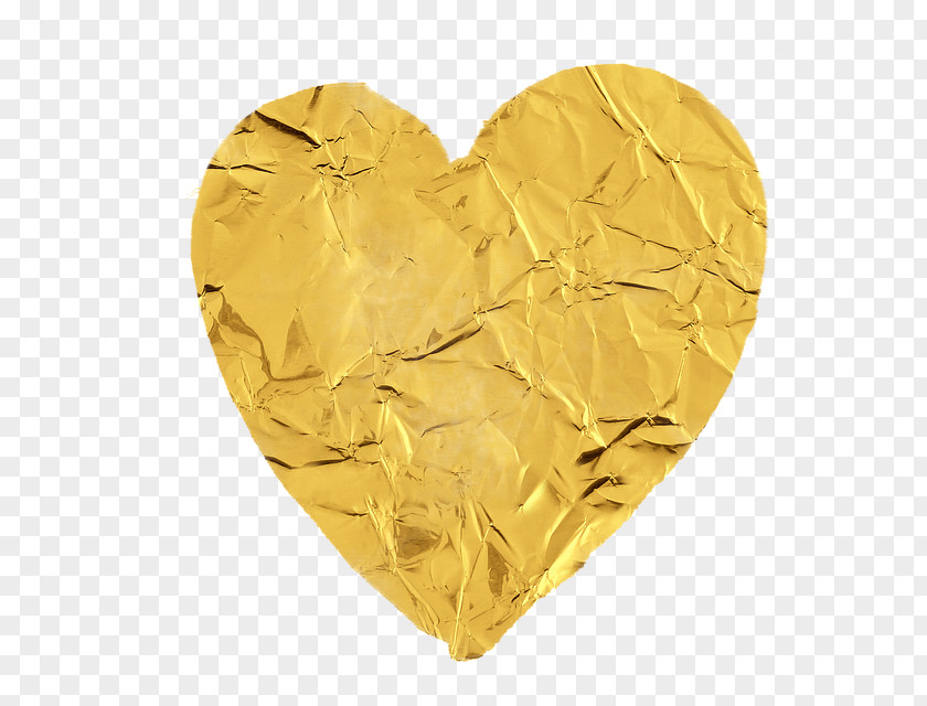 Gold Heart Love Silver PNG