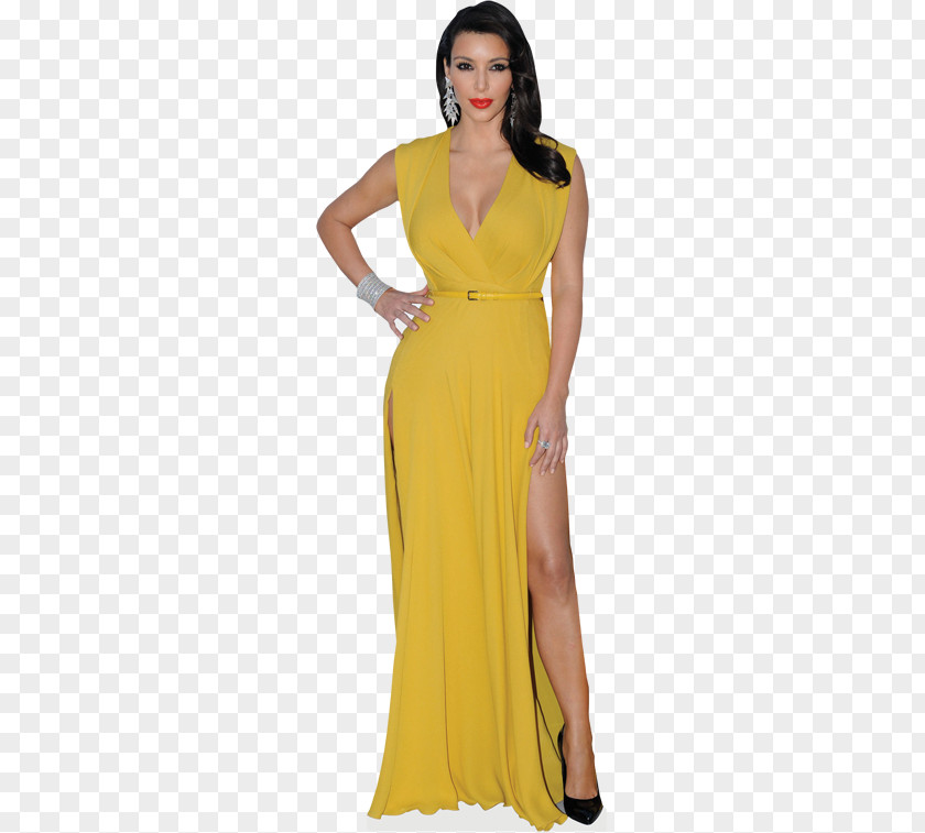 Yellow Dress Kim Kardashian Clothing Fashion Gown PNG