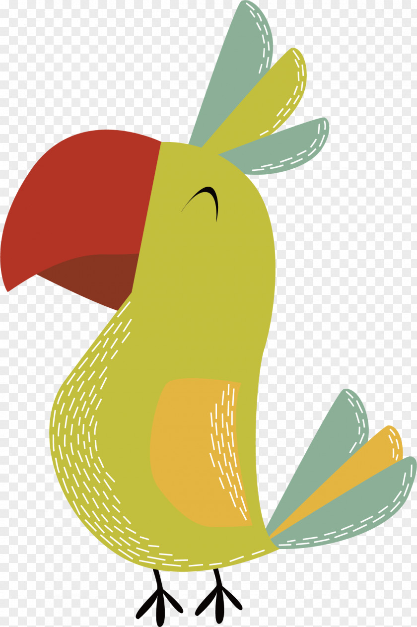 Green Parrot Vector Clip Art PNG