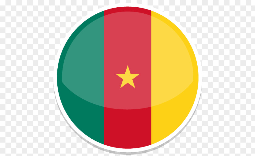 Cameroon Symbol Yellow Flag Circle PNG