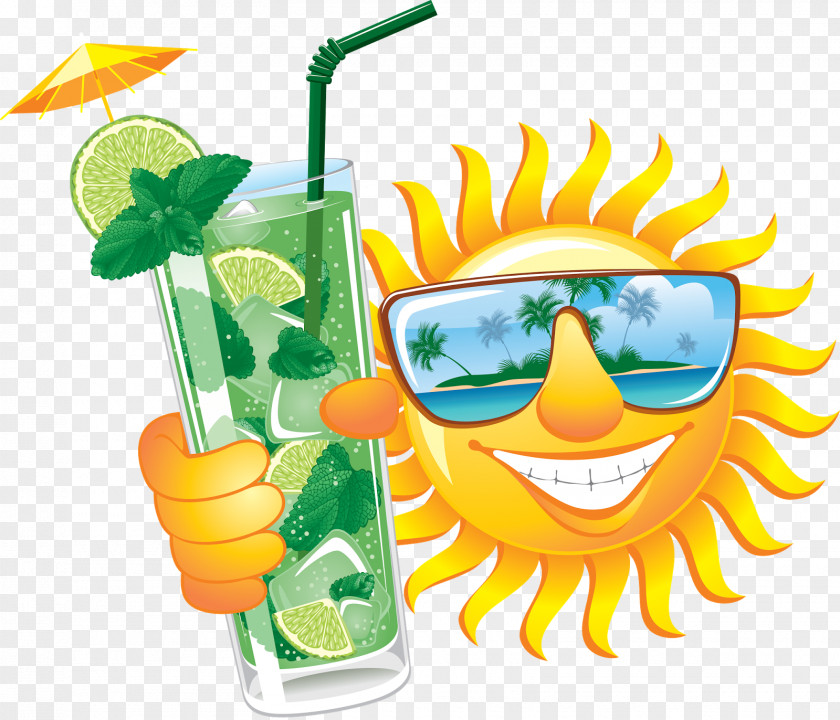 Cool Cocktail Fizzy Drinks Mojito Caipirinha Smiley PNG