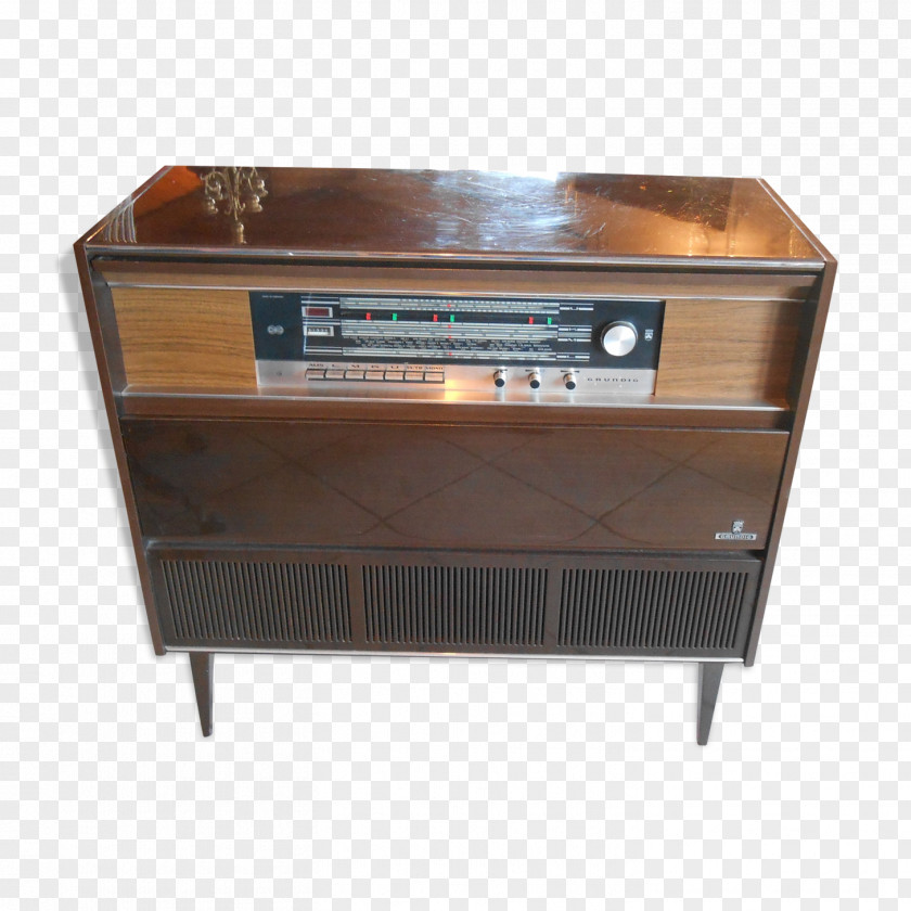 Table Grundig Furniture Wood Radio PNG