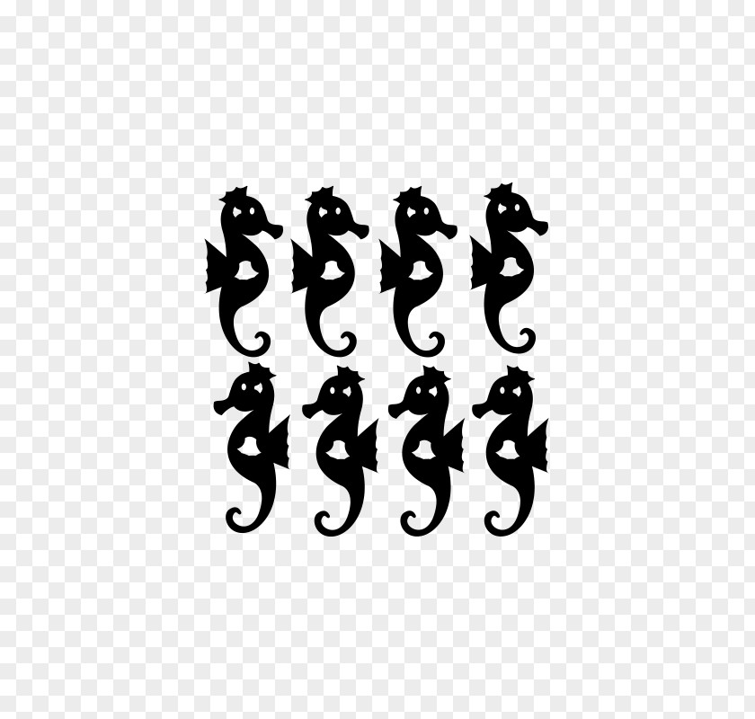 Seahorse Body Jewellery Font PNG