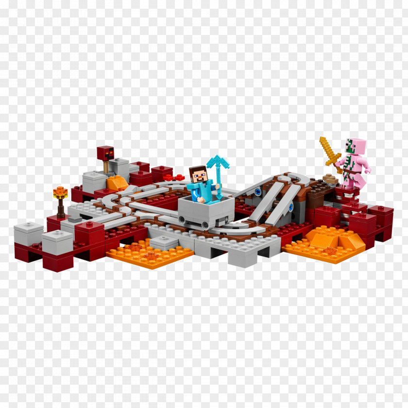 Building Blocks LEGO 21130 Minecraft The Nether Railway Amazon.com Lego PNG