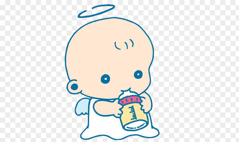 Cartoon Angel Baby Eats Bottle Infant Boy Name Pregnancy PNG
