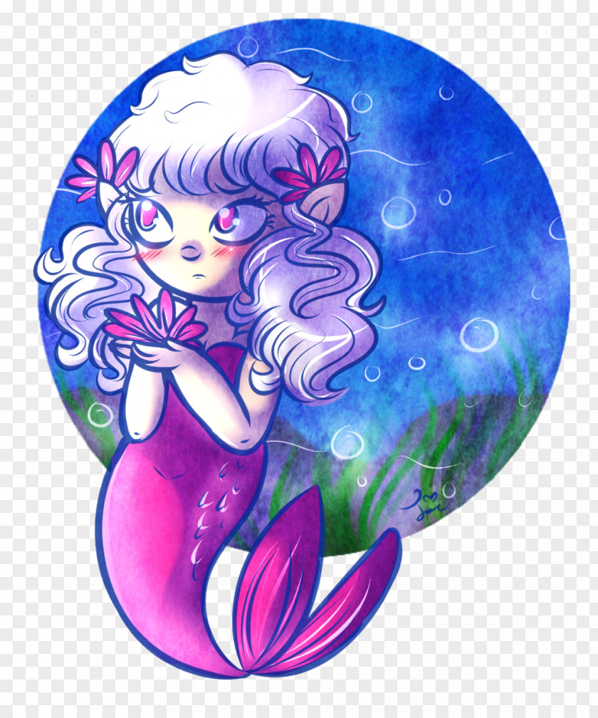 Delicate Violet Mermaid Fairy Purple Legendary Creature PNG