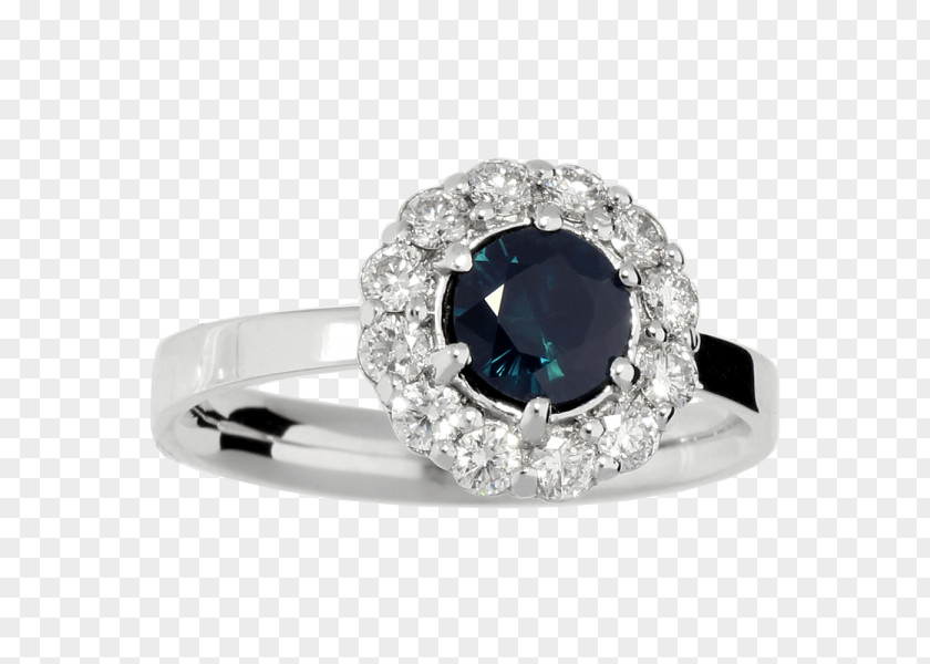 Halo Circle Engagement Ring Jewellery Sapphire Gemstone PNG