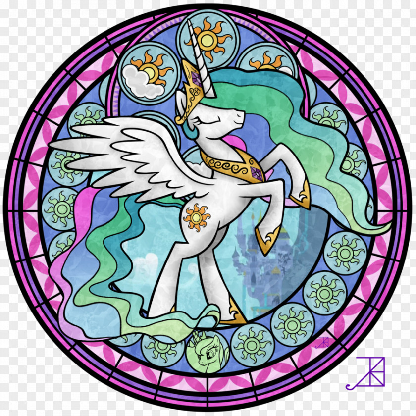Window Princess Celestia Pony Luna Stained Glass PNG
