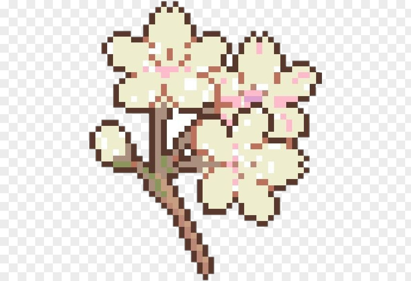 Cherry Blossom Pixel Art Bead PNG