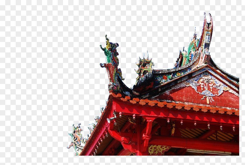 Dragon Roof Ridge China Chinese Architecture Building Caisson PNG