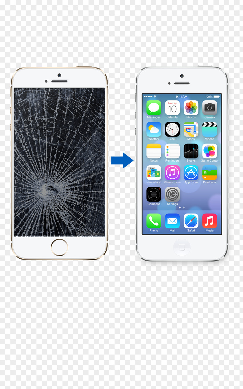 Cracked Screen IPhone 5s IOS 6 5c PNG