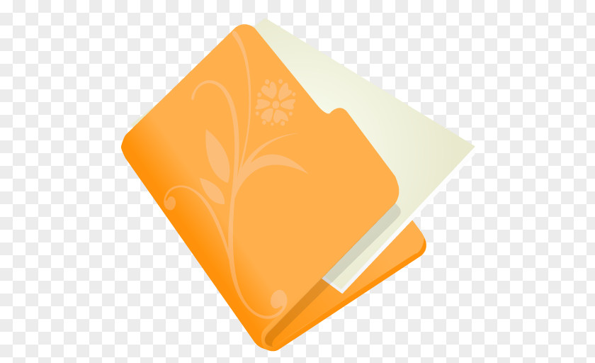 Folder Flower Orange Material Yellow PNG