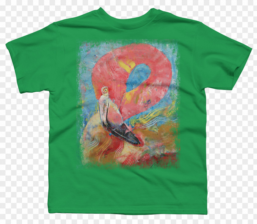 T-shirt Canvas Painting Green Sleeve PNG