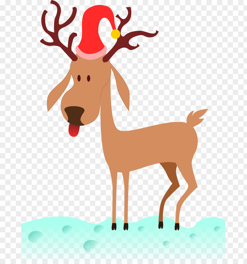 Cartoon Vector Rudolph Reindeer Santa Claus Clip Art PNG