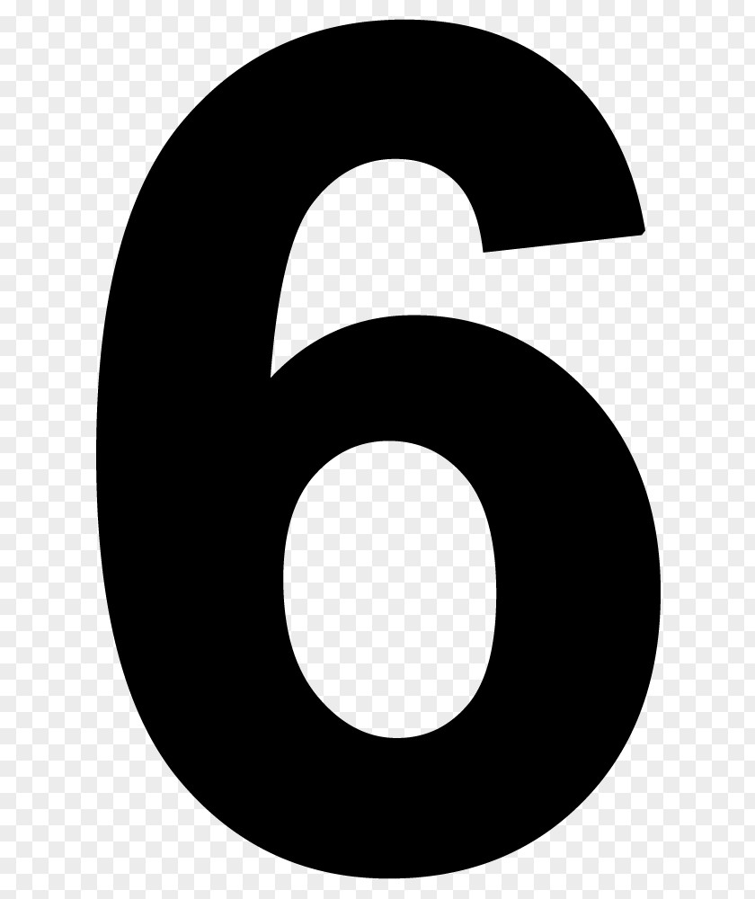 Number 6 Brand Logo Black And White Font PNG